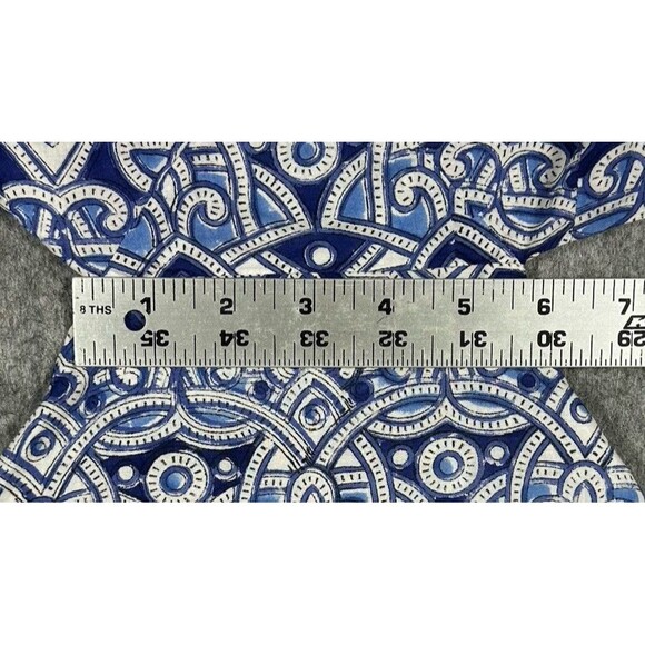 Chakeris Charleston Off The Shoulder Blouse Women’s M Blue Geometric Cut Out NWT - Picture 8 of 10